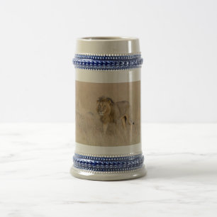 Lion walking beer stein