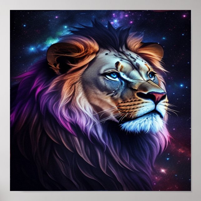 Lion wall art decor poster print (Front)