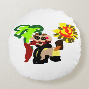 Lion warm blossom  round pillow