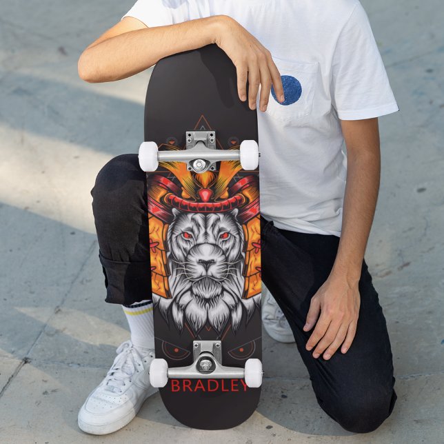 Lion Warrior Custom Personalized Name Skateboard (Creator Uploaded)