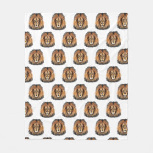 lion watercolor Leo king safari animal jungle cat Fleece Blanket