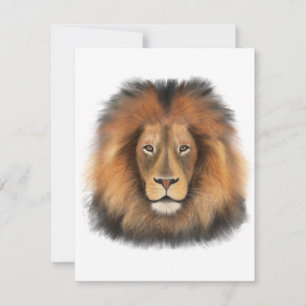 lion watercolor Leo king safari animal jungle cat Holiday Card