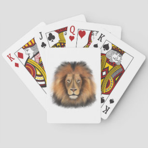 lion watercolor Leo king safari animal jungle cat  Playing Cards