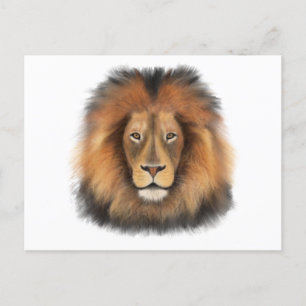 lion watercolor Leo king safari animal jungle cat  Postcard
