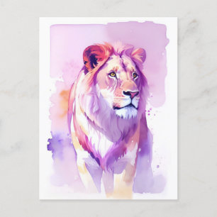 Lion Watercolor Portrait 3 Postcard
