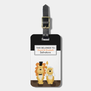 Lion Wedding Couple Customizable Luggage Tag