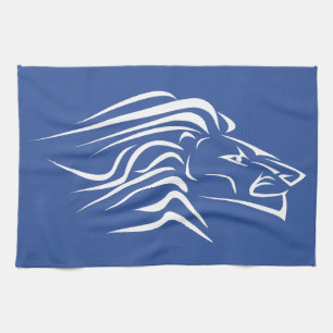 Lion - White - Blue Kitchen Towel