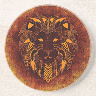 Lion wild animal abstract coaster