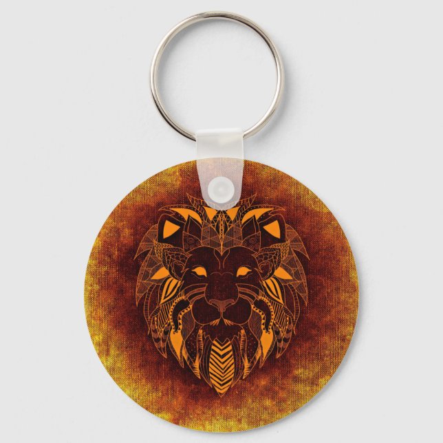 Lion wild animal abstract keychain (Front)