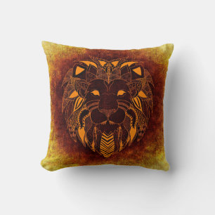 Lion wild animal abstract throw pillow