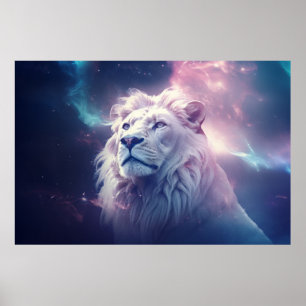 Lion Wild Animal Majestic Wilderness Surrealist Poster