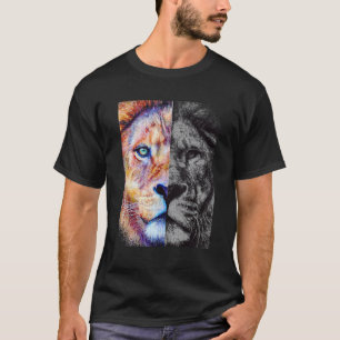 Lion Wild Cat Colourful Animal King Jungle Lovers T-Shirt