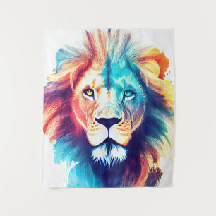 Lion Wild Nature Animal Color Art Painting Tapestry