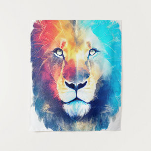 Lion Wild Nature Animal Color Art Painting Tapestry