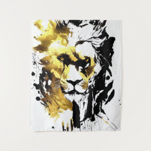 Lion Wild Nature Free Spirit Art Brush Painting Tapestry