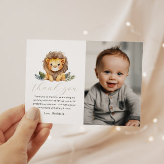 Lion Wild One Bird Photo Carte de remerciements