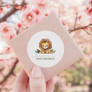 Lion Wild One Birthday Stickers