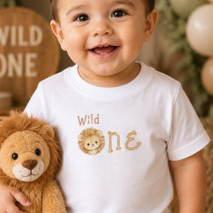 Lion Wild One First Birthday Baby Boy T-Shirt