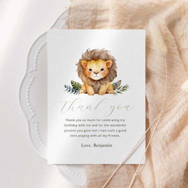 Lion Wild Un Carte de remerciements d'anniversaire (Créateur téléchargé)
