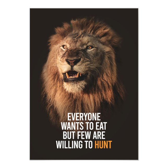 Lion Willing To Success Photo Print (Front)