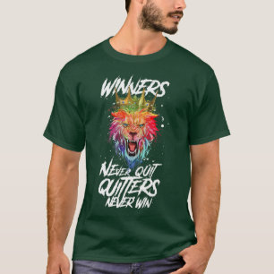 Lion Winners Never QuitBeast King Workout Motivati T-Shirt