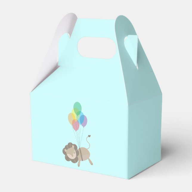 Lion with Balloons Favor Box (Front Side)