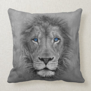 Lion with blue eyes Unique Design Pillow