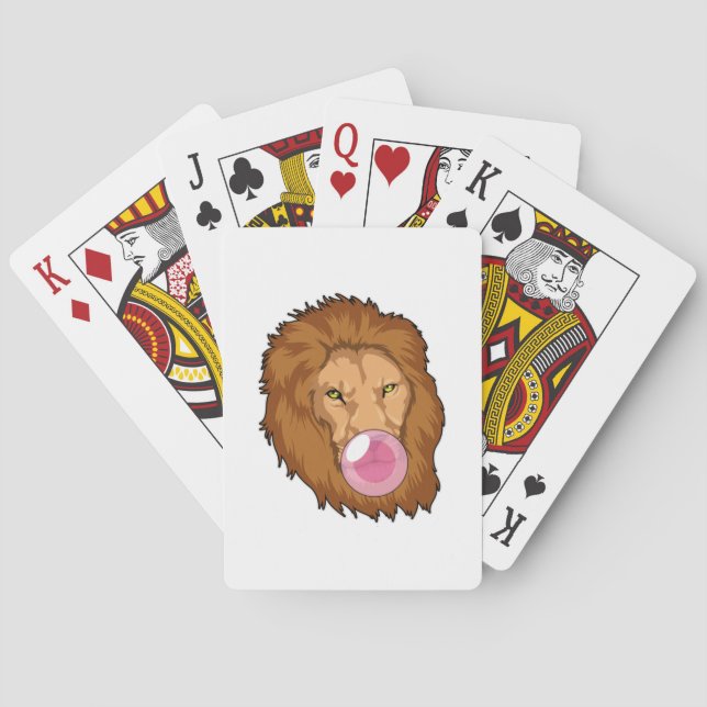 Lion with Bubble gum Playing Cards (Back)
