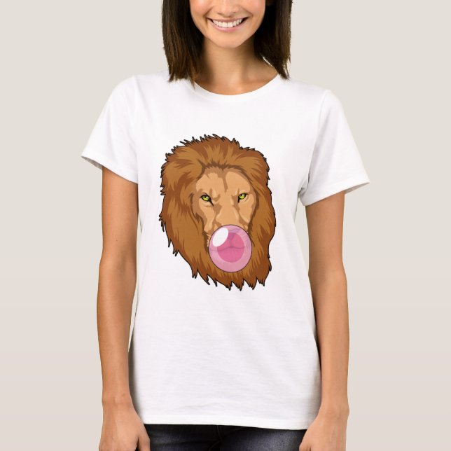 Lion with Bubble gum T-Shirt (Front)