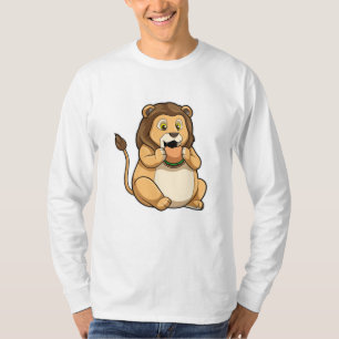Lion with Burger T-Shirt
