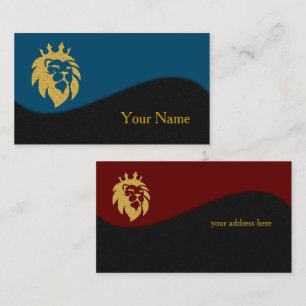 Lion With Crown - Gold Style 1 Business Card