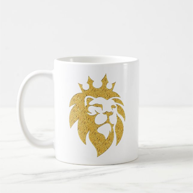 Lion With Crown - Gold Style 1 Coffee Mug (Left)