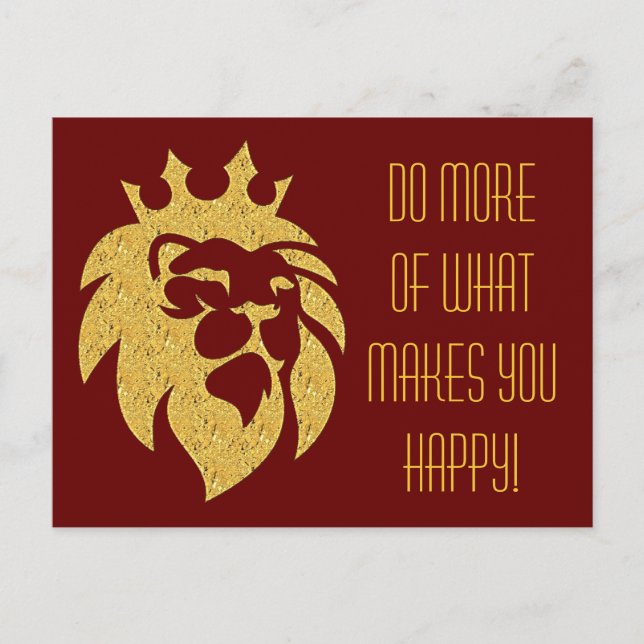 Lion With Crown - Gold Style 1 Postcard (Front)