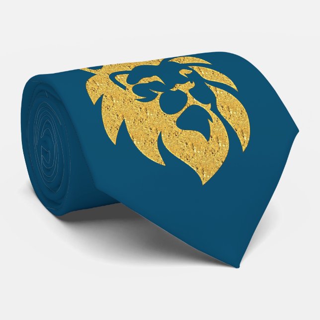 Lion With Crown - Gold Style 1 Tie (Rolled)