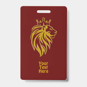 Lion With Crown - Gold Style 2 Badge