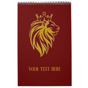 Lion With Crown - Gold Style 2 Calendar