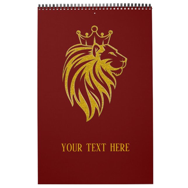 Lion With Crown - Gold Style 2 Calendar (Cover)