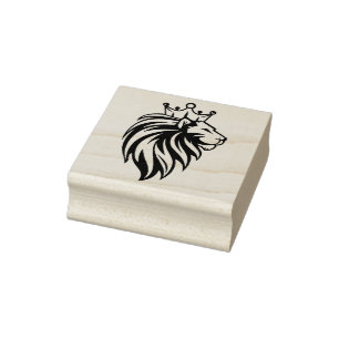 Lion With Crown - Gold Style 2 Rubber Stamp