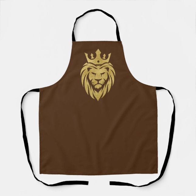 Lion With Crown - Gold Style 3 Apron (Front)