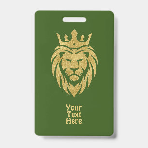 Lion With Crown - Gold Style 3 Badge
