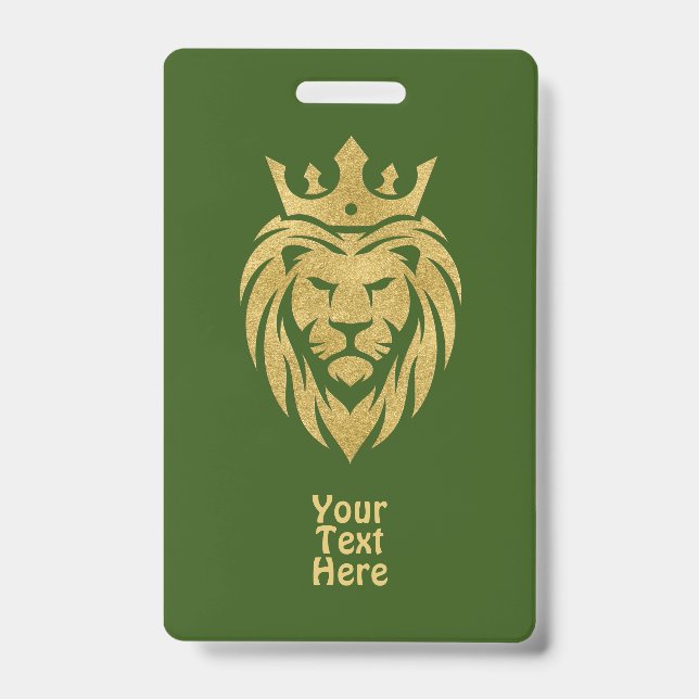 Lion With Crown - Gold Style 3 Badge (Front)