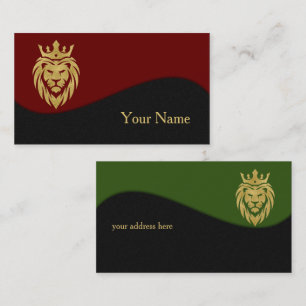 Lion With Crown - Gold Style 3 Business Card