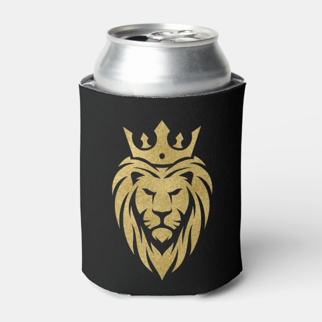 Lion With Crown - Gold Style 3 Can Cooler (Can Front)