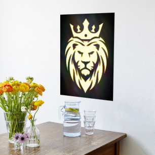 Lion With Crown - Gold Style 3 Foil Prints