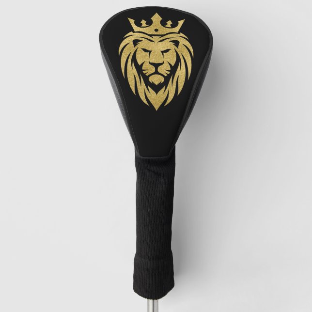 Lion With Crown - Gold Style 3 Golf Head Cover (Front)