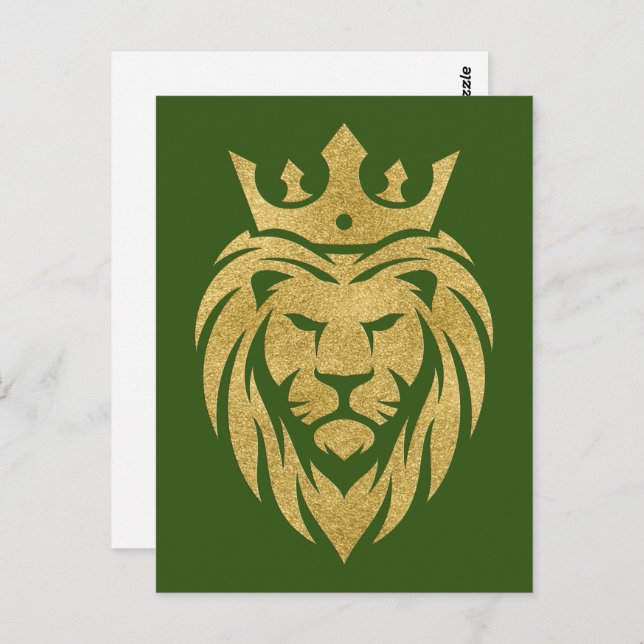 Lion With Crown - Gold Style 3 Postcard (Front/Back)
