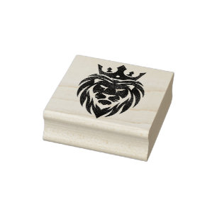 Lion With Crown - Gold Style 3 Rubber Stamp