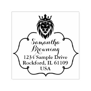 Lion With Crown - Gold Style 3 Self-inking Stamp