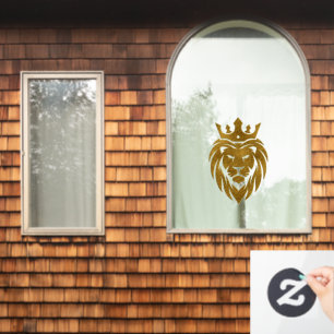 Lion With Crown - Gold Style 3 Window Cling