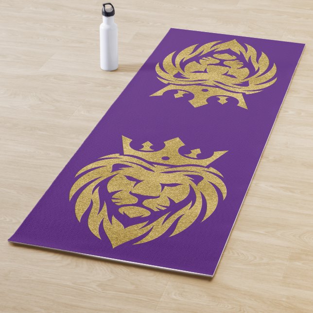 Lion With Crown - Gold Style 3 Yoga Mat (In Situ)